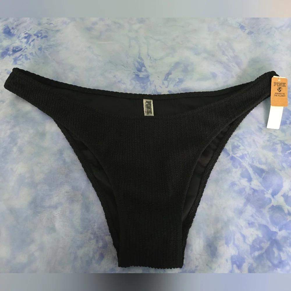 PINK Crinkle Brazilian Bikini Bottom